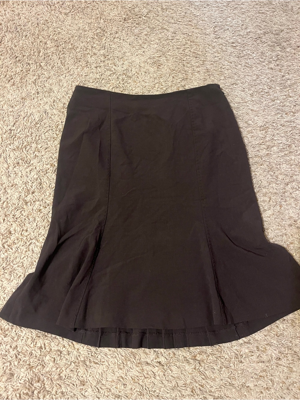Bandolino Brown Flared Hem Midi Skirt